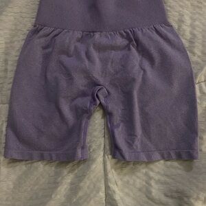Purple High-Waisted Shorts